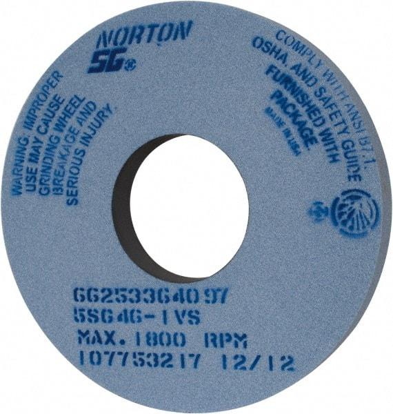 Norton - 14" Diam x 5" Hole x 1-1/2" Thick, I Hardness, 46 Grit Surface Grinding Wheel - Ceramic, Type 1, Coarse Grade, 1,800 Max RPM, Vitrified Bond, No Recess - USA Tool & Supply