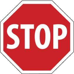 NMC - "Stop", 24" Wide x 24" High, Aluminum Stop & Yield Signs - 0.08" Thick, White on Red, High Intensity Reflectivity, Octagon, Post Mount - USA Tool & Supply