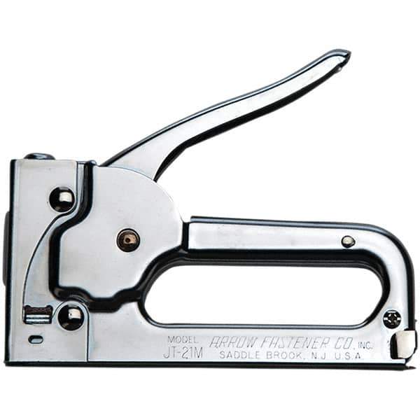 Arrow - Manual Staple Gun - Chrome Plated Steel - USA Tool & Supply