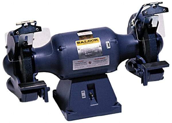 Baldor - 14" Wheel Diam x 3" Wheel Width, 5 hp Grinder - 1-1/4" Arbor Hole Diam, 3 Phase, 1,800 Max RPM, 230 Volts - USA Tool & Supply