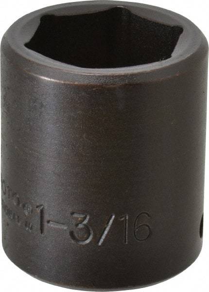 Proto - 1/2" Drive 1-3/16" Standard Impact Socket - 6 Points, 2" OAL - USA Tool & Supply