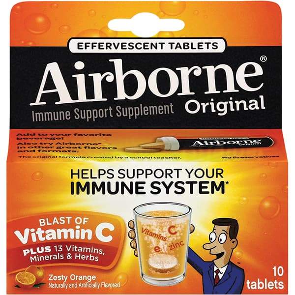 Airborne - Orange Flavor Immune Support Tablets - Vitamins/Supplements - USA Tool & Supply