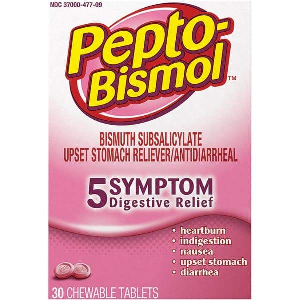 Pepto-Bismol - Original Flavor Medi-First Pain Relief Chewables - Antacids & Stomach Relief - USA Tool & Supply