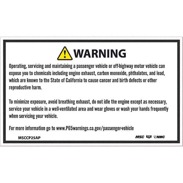 NMC - Safety & Facility Labels Message Type: Hazardous Materials Header: WARNING - USA Tool & Supply