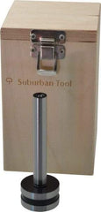 Suburban Tool - 1/2 Inch Cylinder Diameter, 1-7/16 Inch Base Diameter, 4-1/4 Inch High, Magnetic Base, Steel Cylinder Square - 0.0001 Inch Accuracy, Includes Wooden Storage Case - USA Tool & Supply