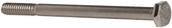 Value Collection - 1/4-20 UNC, 3-1/2" Length Under Head Hex Head Cap Screw - Partially Threaded, Grade 316 Stainless Steel, Uncoated, 7/16" Hex - USA Tool & Supply