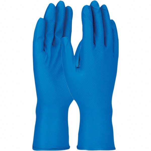 Disposable Gloves: Size 3X-Large, 8 mil, Nitrile Blue, 12″ Length, FDA Approved