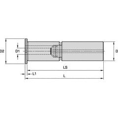 Kennametal - 80mm Bore Diam, 120mm Shank Diam, Boring Bar Sleeve - 395mm OAL, 320mm Bore Depth - Exact Industrial Supply