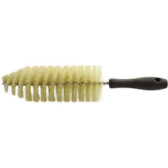 Brush Research Mfg. - 2-3/4" Diam Helical Polypropylene Tube Brush - Single Spiral, 0.012" Filament Diam, 8-1/4" Brush Length, 13-1/2" OAL, 0.245" Diam Plastic Handle Shank - USA Tool & Supply