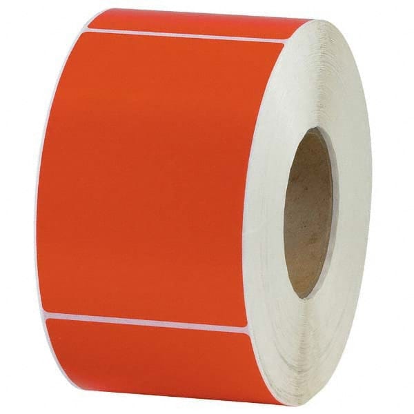 Value Collection - Pack of 4 Rolls, 1,000 Labels per Roll, 4" x 6" Red Topcoated Facestock Thermal Labels - USA Tool & Supply