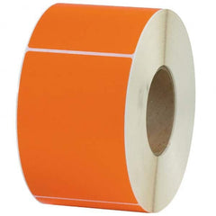 Value Collection - Pack of 4 Rolls, 1,000 Labels per Roll, 4" x 6" Orange Topcoated Facestock Thermal Labels - USA Tool & Supply