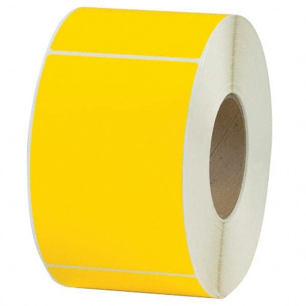 Value Collection - Pack of 4 Rolls, 1,000 Labels per Roll, 4" x 6" Yellow Topcoated Facestock Thermal Labels - USA Tool & Supply