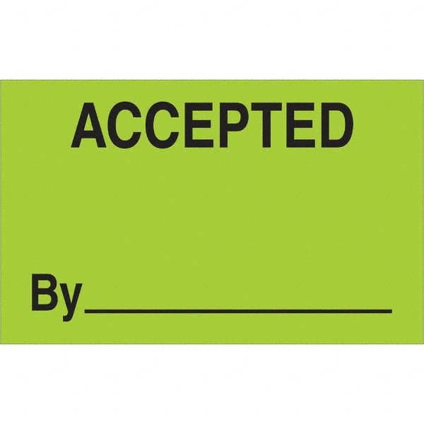 Shipping & DOT Label: ″Accepted By″, Rectangle, 2″ Wide Paper, Semi-Gloss