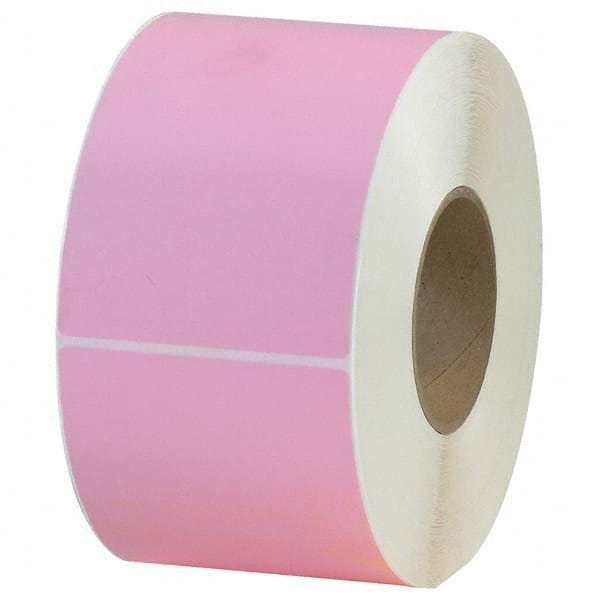 Value Collection - Pack of 4 Rolls, 1,000 Labels per Roll, 4" x 6" Pink Topcoated Facestock Thermal Labels - USA Tool & Supply