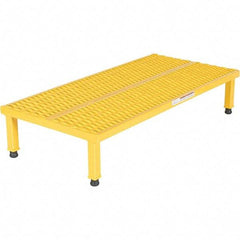 Vestil - 9" High x 24" Wide x 48" Deep, Yellow Step Stand - Steel, 500 Lb Capacity - USA Tool & Supply