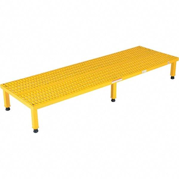 Vestil - 9" High x 24" Wide x 72" Deep, Yellow Step Stand - Steel, 500 Lb Capacity - USA Tool & Supply