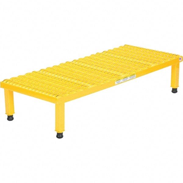 Vestil - 9" High x 19" Wide x 48" Deep, Yellow Step Stand - Steel, 500 Lb Capacity - USA Tool & Supply