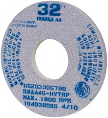 Norton - 14" Diam x 5" Hole x 1" Thick, H Hardness, 46 Grit Surface Grinding Wheel - Aluminum Oxide, Type 1, Coarse Grade, 1,800 Max RPM, Vitrified Bond - USA Tool & Supply