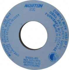 Norton - 12" Diam x 5" Hole x 1" Thick, J Hardness, 60 Grit Surface Grinding Wheel - Ceramic, Type 1, Medium Grade, 2,070 Max RPM, Vitrified Bond, No Recess - USA Tool & Supply