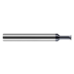 Chamfer Cutters - 0.1350″ Head Diameter × 0.0240″ LOC × 0.4060″ (13/32″) Neck Length × 45° per side Carbide Back Chamfer Cutter, 5 Flutes, AlTiN Coated - Exact Industrial Supply