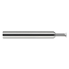 Chamfer Cutters - 0.0800″ Head Diameter × 0.0140″ LOC × 0.2500″ (1/4″) Neck Length × 45° per side Carbide Back Chamfer Cutter, 4 Flutes - Exact Industrial Supply