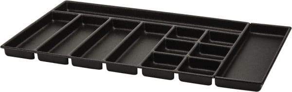 Kennedy - Tool Box Durable ABS Plastic Organizer - 30" Wide x 18-1/2" Deep x 2" High, Black, For 34" Cabinets - USA Tool & Supply