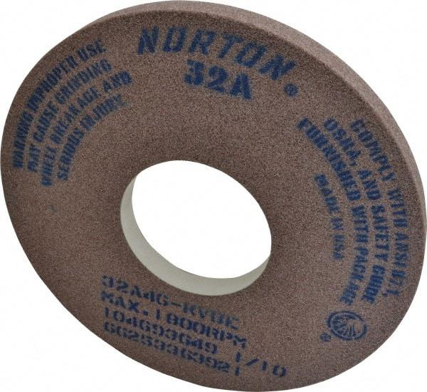 Norton - 14" Diam x 5" Hole x 1" Thick, K Hardness, 46 Grit Surface Grinding Wheel - Aluminum Oxide, Type 1, Coarse Grade, 1,800 Max RPM, Vitrified Bond, No Recess - USA Tool & Supply