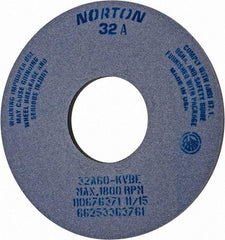 Norton - 14" Diam x 5" Hole x 1/2" Thick, K Hardness, 60 Grit Surface Grinding Wheel - Aluminum Oxide, Type 1, Medium Grade, 1,800 Max RPM, Vitrified Bond, No Recess - USA Tool & Supply
