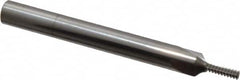 Straight Flute Thread Mill: #8 to 32, Internal, 3 Flutes, 1/4″ Shank Dia, Solid Carbide 32 TPI, 0.11″ Cut Dia, 0.325″ LOC, 2.5″ OAL, Bright Finish