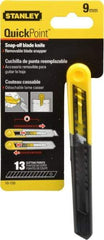 Stanley - Snap Utility Knife - 4.33" Blade, Yellow Handle, 1 Blade Included - USA Tool & Supply