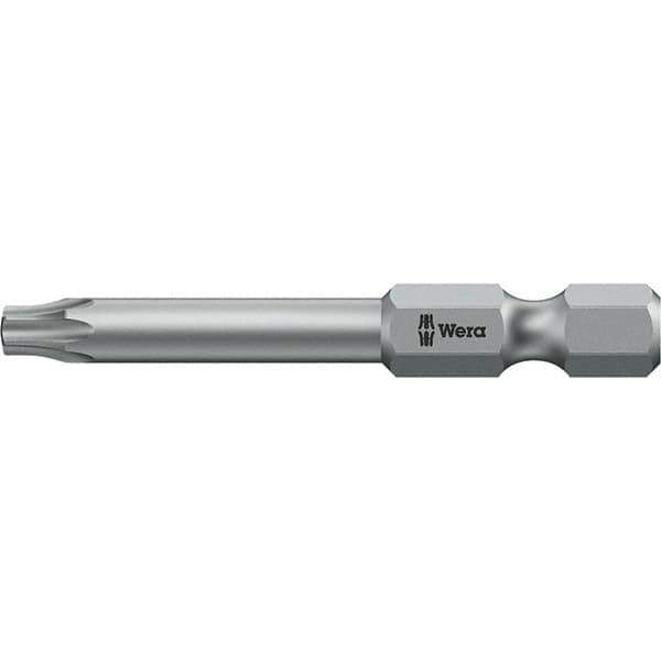 Wera - 6mm Drive IPR1 Tamperproof Torx Screwdriver Bit - 50mm OAL, Power Bit - USA Tool & Supply