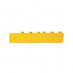 Ergo Advantage - 22" Long x 4" Wide x 1" Thick, Anti-Fatigue Modular Matting Anti-Fatigue Flooring - Male, 1 Interlocking Side, Yellow, For Dry Areas - USA Tool & Supply