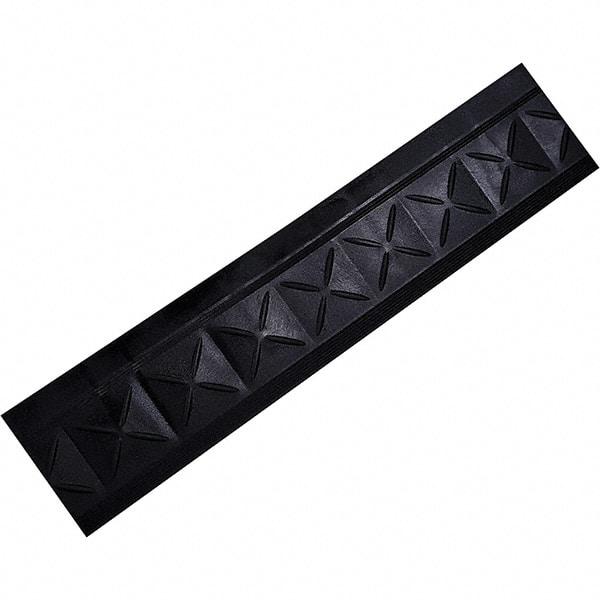 Ergo Advantage - 18" Long x 4" Wide x 1" Thick, Anti-Fatigue Modular Matting Anti-Fatigue Flooring - Female, 1 Interlocking Side, Black, For Dry Areas - USA Tool & Supply