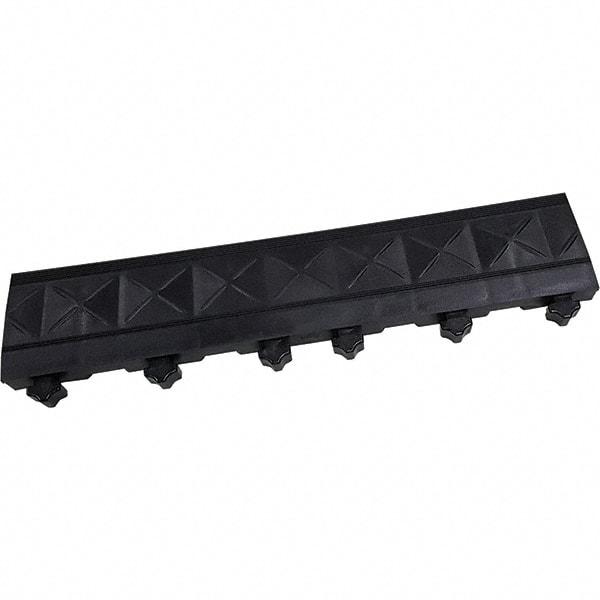 Ergo Advantage - 18" Long x 4" Wide x 1" Thick, Anti-Fatigue Modular Matting Anti-Fatigue Flooring - Male, 1 Interlocking Side, Black, For Dry Areas - USA Tool & Supply