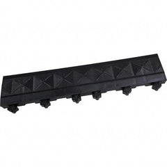 Ergo Advantage - 18" Long x 4" Wide x 1" Thick, Anti-Fatigue Modular Matting Anti-Fatigue Flooring - Male, 1 Interlocking Side, Black, For Dry Areas - USA Tool & Supply