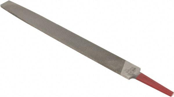 Simonds File - 12" Long, Smooth Cut, Flat American-Pattern File - Double Cut, Tang - USA Tool & Supply