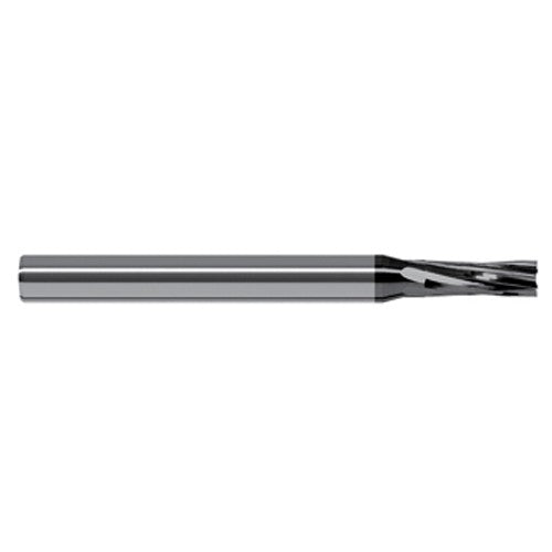 End Mills for Composites - 0.0781″ (5/64″) Cutter Diameter × 0.2340″ (15/64″) Length of Cut Carbide Square Chipbreaker Cutter, 6 Flutes, Amorphous Diamond Coated - Exact Industrial Supply
