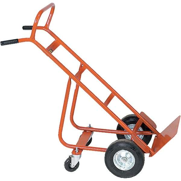 Wesco Industrial Products - 800 Lb Capacity 48" OAH Hand Truck - 8 x 14" Base Plate, Dual Handle, Steel, Semi-Pneumatic Wheels - USA Tool & Supply