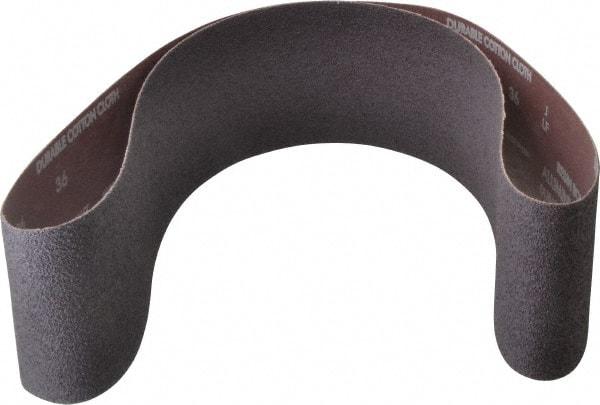 Norton - 4" Wide x 54" OAL, 36 Grit, Aluminum Oxide Abrasive Belt - Aluminum Oxide, Very Coarse, Coated, X Weighted Cloth Backing, Series R228 - USA Tool & Supply