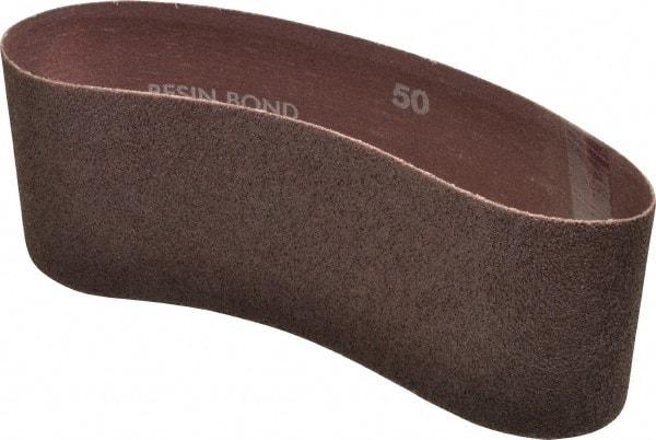 Norton - 3" Wide x 18" OAL, 50 Grit, Aluminum Oxide Abrasive Belt - Aluminum Oxide, Coarse, Coated, X Weighted Cloth Backing, Series R228 - USA Tool & Supply