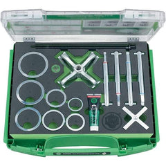 KUKKO - 21 Piece, 5/8 to 3-7/8" Spread, Blind Hole Puller Set - 1 Bolt, 8 Jaws, 6-3/16" Reach - USA Tool & Supply