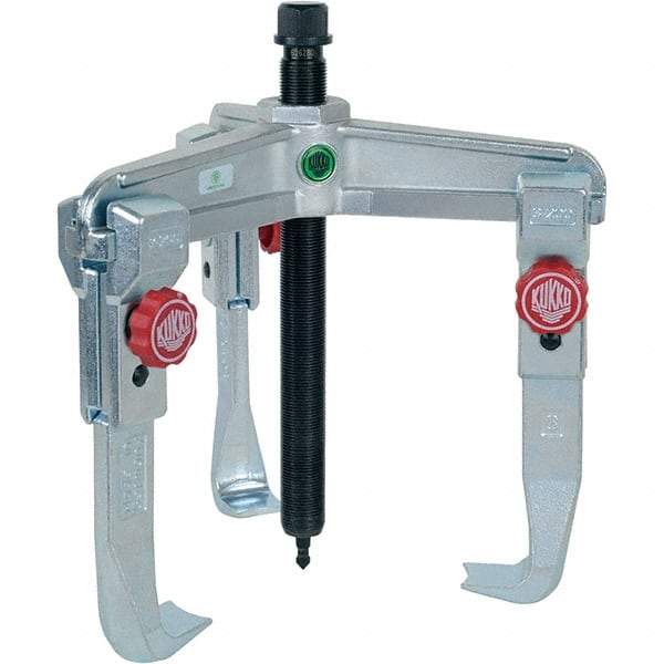 KUKKO - 3 Jaw, 1-1/2" to 13-3/4" Spread, 11 Ton Capacity, Reversible Puller - 7-7/8" Reach, For Bearings, Gears, Discs, Bushings, Seals - USA Tool & Supply