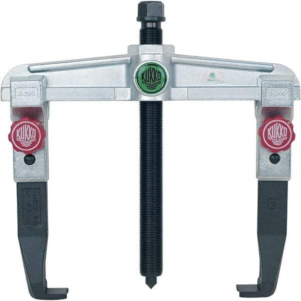 KUKKO - 2 Jaw, 1-1/2" to 9-7/8" Spread, 7-1/2 Ton Capacity, Reversible Puller - 7-7/8" Reach, For Bearings, Gears, Discs, Bushings, Seals - USA Tool & Supply