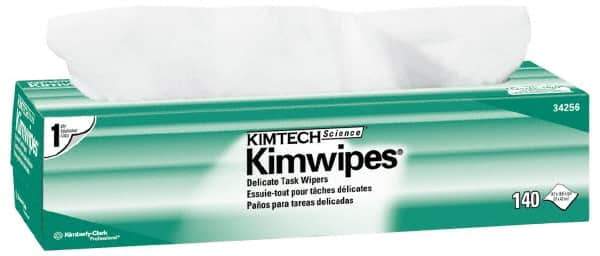 Kimtech - Dry Clean Room/Lab/Critical Task Wipes - Pop-Up, 16-5/8" x 14-3/4" Sheet Size, White - USA Tool & Supply