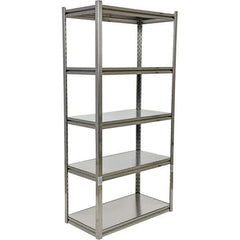 Vestil - 5 Shelf Steel Shelving - 600 Lb Capacity, 18" Wide x 72" High x 36" Deep, Gray - USA Tool & Supply