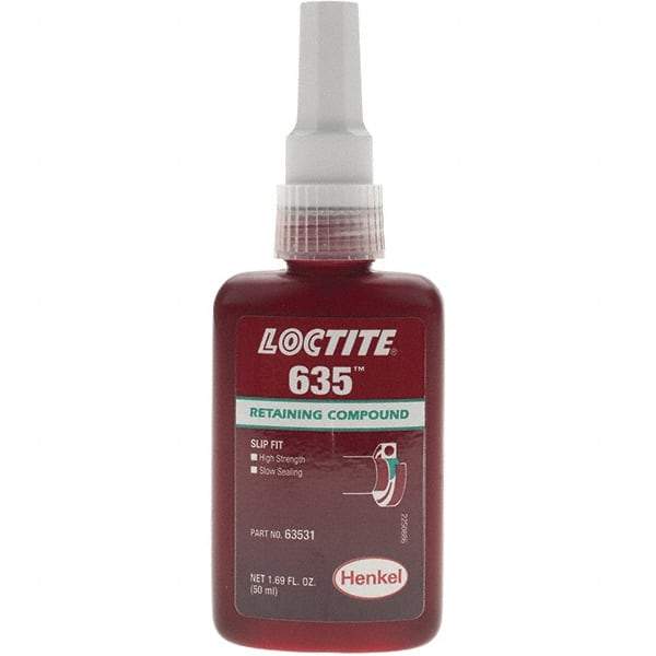 Loctite - Threadlockers & Retaining Compounds - RC 635 50ML LOCTITE RETNG COMPND - USA Tool & Supply