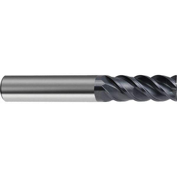 Guhring - 4mm, 4 Flute, Single End, Solid Carbide, Corner Chamfer End Mill - 57mm OAL, 48° Helix, Right Hand Flute, 11mm LOC, Right Hand Cut - USA Tool & Supply