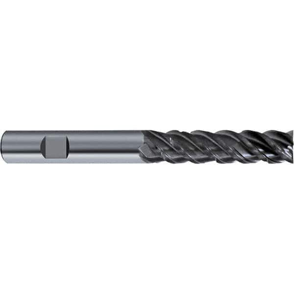 Guhring - 10mm, 4 Flute, Single End, Solid Carbide, Corner Chamfer End Mill - 90mm OAL, 48° Helix, Right Hand Flute, 40mm LOC, Right Hand Cut - USA Tool & Supply