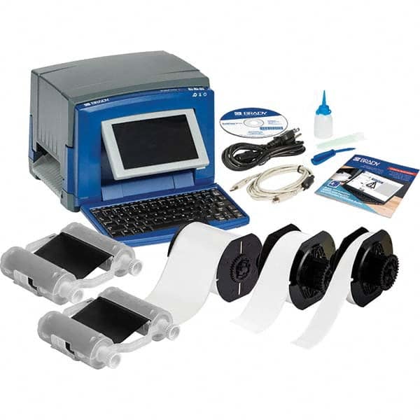 Brady - Electronic Label Makers Type: Desktop Label Printer Accessories: Cleaning Kit; Cutter Cleaning Tool; Documentation Holder; Drivers CD; Network Card; Power Cord; Quick Start Guide; Stylus; USB Cable - USA Tool & Supply