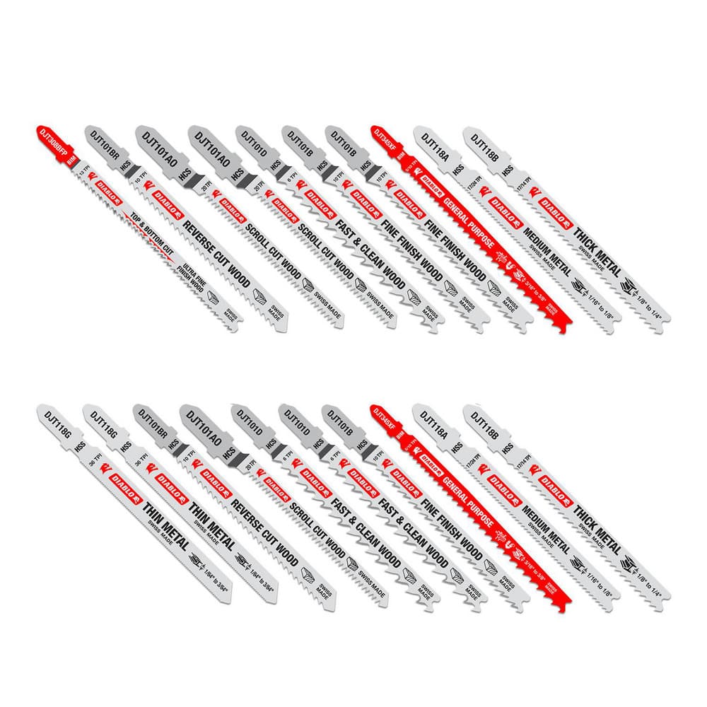 Jig Saw Blade Sets; Blade Material: Bi-Metal; High Speed Steel; High Carbon Steel; Minimum Blade Length (Inch): 3.25 in; Maximum Blade Length (Inch): 5.25 in; Minimum Blade Thickness (Decimal Inch): 1.25 mm; Maximum Blade Thickness (Decimal Inch): 1.7 mm;